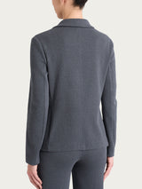  Blazer doppio petto con fantasia a spina di pesce in Eco Jacquard Neri Donna - Ragno