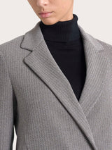  Blazer doppio petto con fantasia a spina di pesce in Eco Jacquard Marroni Donna - Ragno