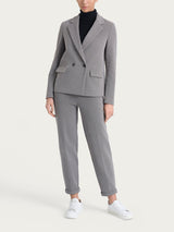  Blazer doppio petto con fantasia a spina di pesce in Eco Jacquard Marroni Donna - Ragno
