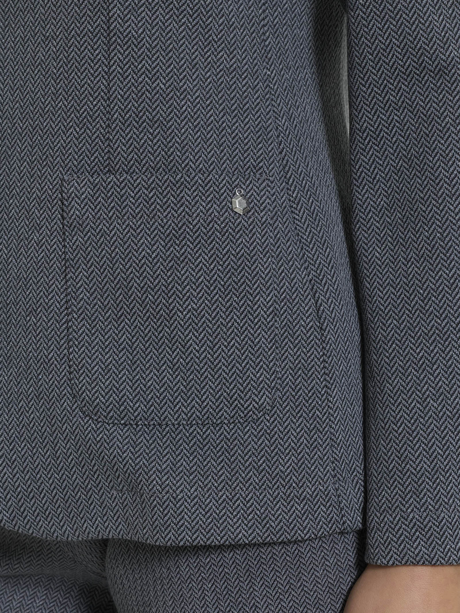 Blazer due bottoni con fantasia a spina di pesce in Eco Jacquard Neri Donna - Ragno