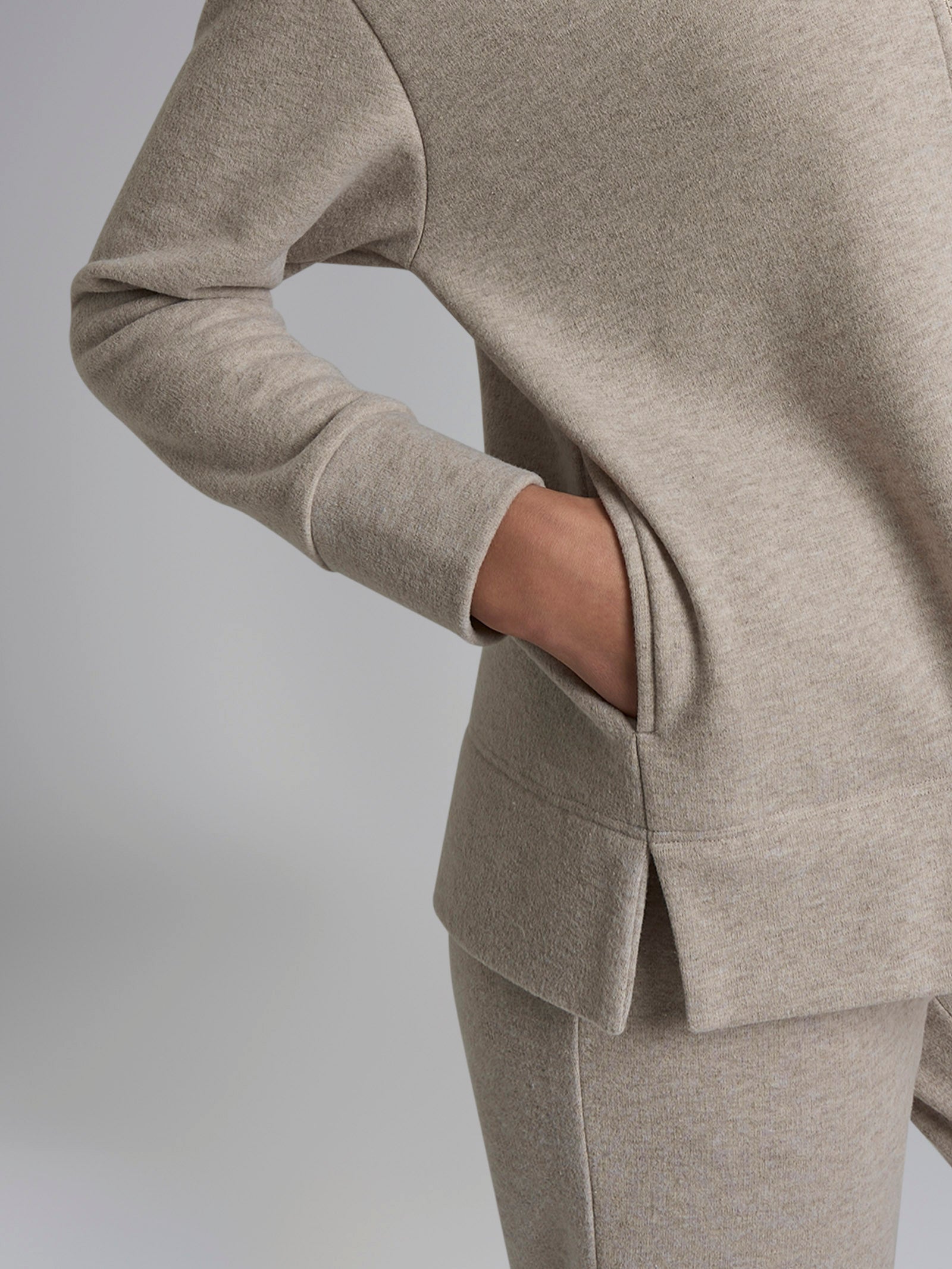 Pigiama con zip in tinta unita in Cotton Eco Pile Rossi Donna - Ragno