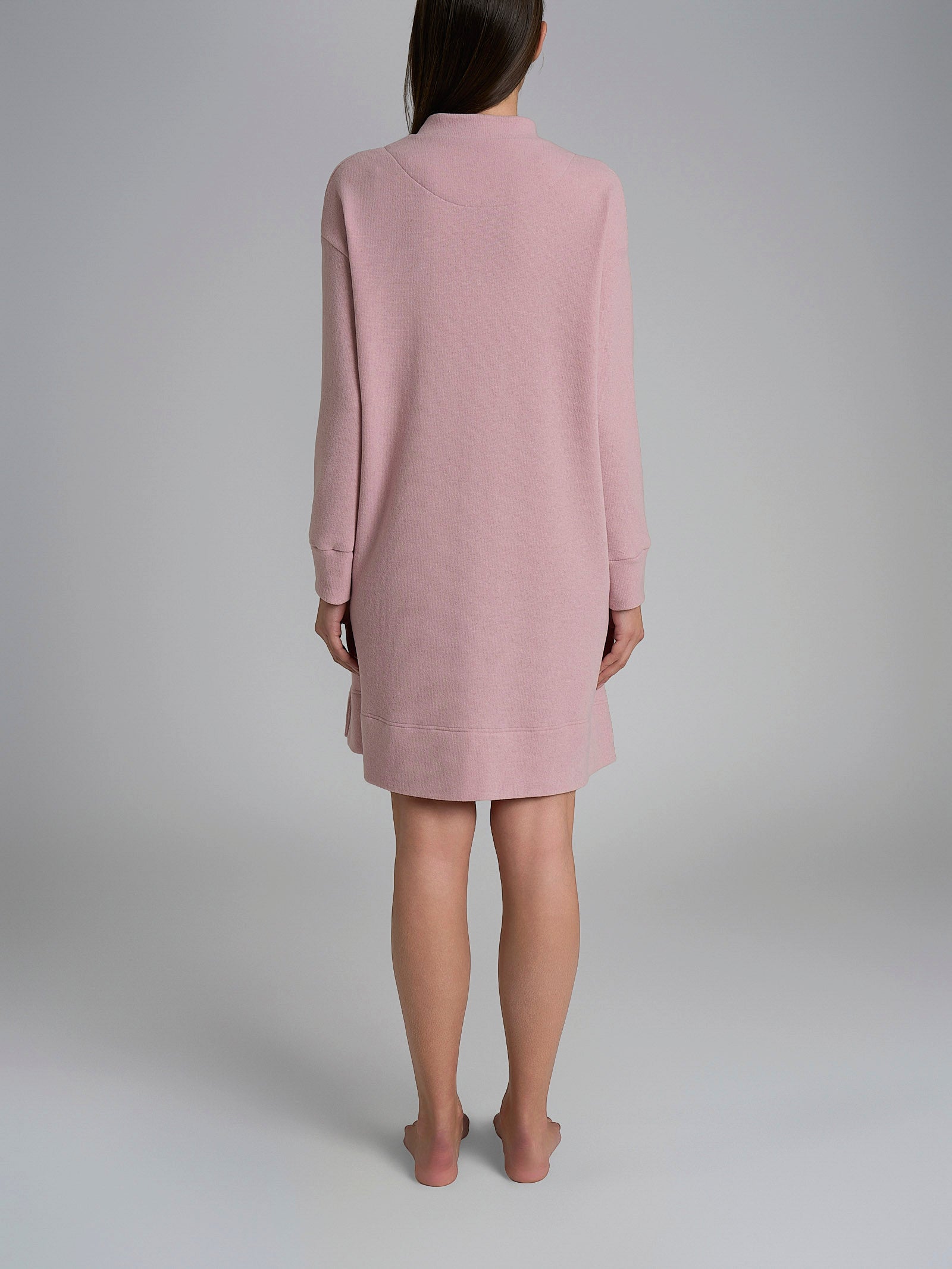 Vestaglia con zip in tinta unita in Cotton Eco Pile Rosa Donna - Ragno