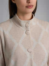 Pigiama aperto con fantasia in Cotton Eco Pile Grigi Donna - Ragno