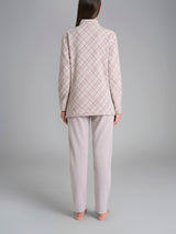 Pigiama aperto con fantasia in Cotton Eco Pile Viola Donna - Ragno