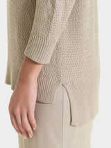 Maglia con scollo a V in Lurex Rice Stitch Marroni Donna - Ragno