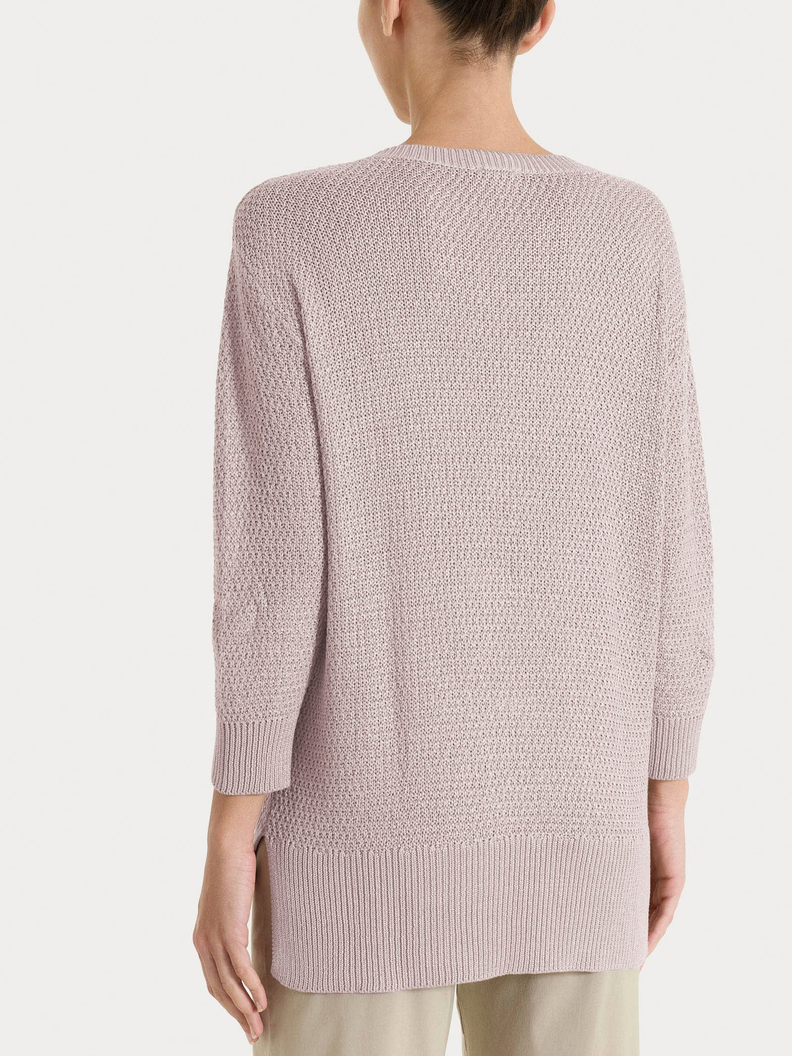 Lurex-Reisstich-V-Ausschnitt-Pullover Pink Women - Ragno