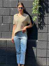 Polo in Lurex Rice Stitch Marroni Donna - Ragno