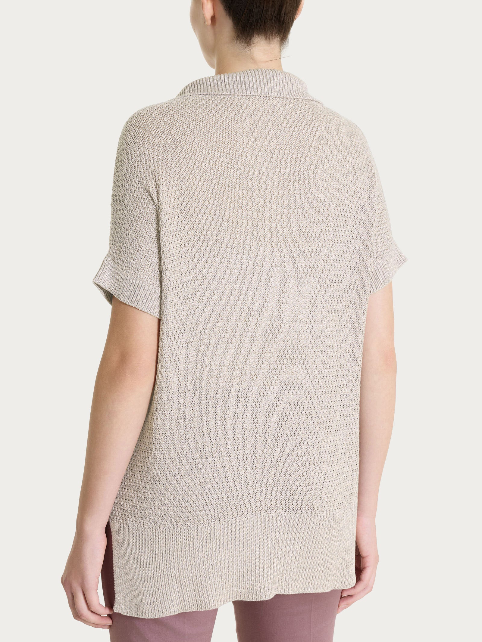 Polo in Lurex Rice Stitch Marroni Donna - Ragno