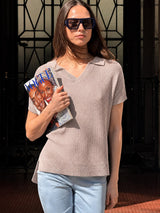 Polo in Lurex Rice Stitch Rosa Donna - Ragno