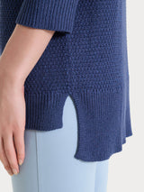 Cardigan aperto in Lurex Rice Stitch Blu Donna - Ragno