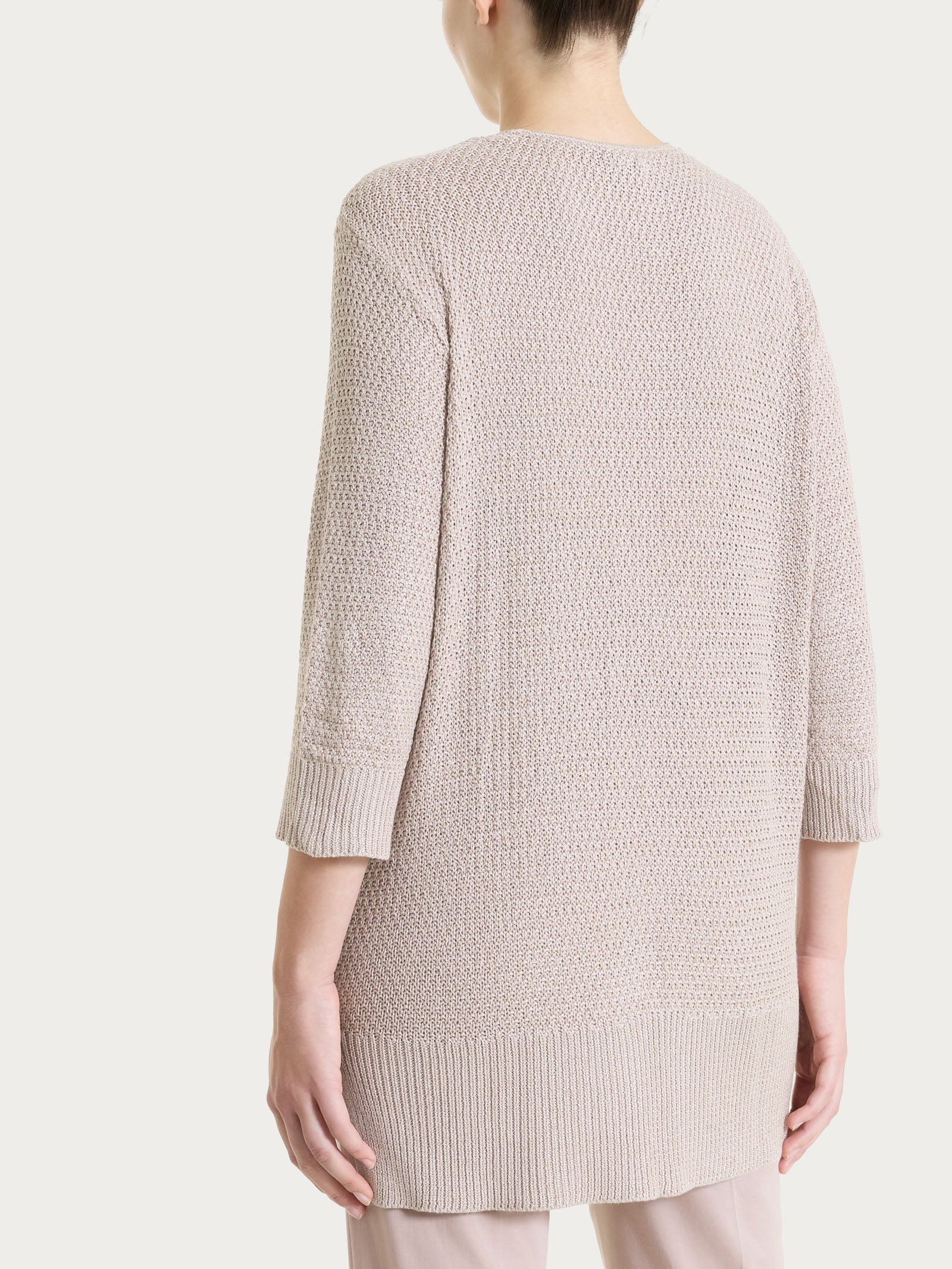 Cardigan aperto in Lurex Rice Stitch Marroni Donna - Ragno