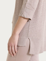 Cardigan aperto in Lurex Rice Stitch Rosa Donna - Ragno