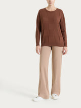 Maglia a manica lunga con fantasia check in Puro Cotone Marroni Donna - Ragno