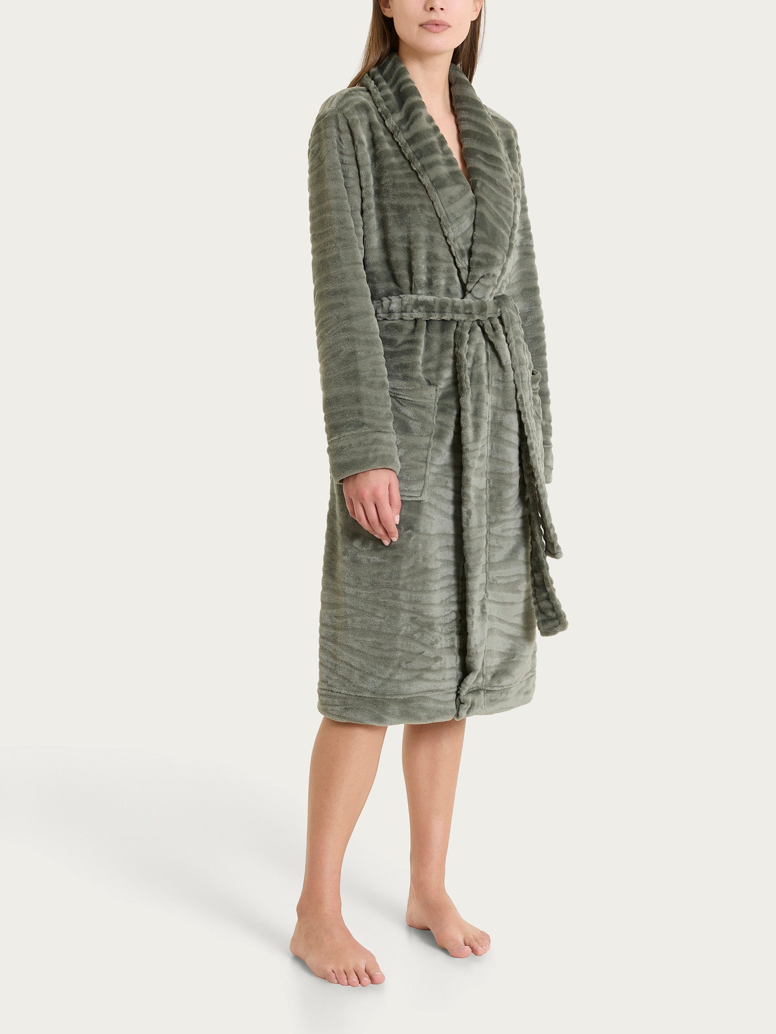 Vestaglia in Coral Fleece Grigi Donna - Ragno