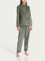 Tuta aperta con zip in Coral Fleece Grigi Donna - Ragno