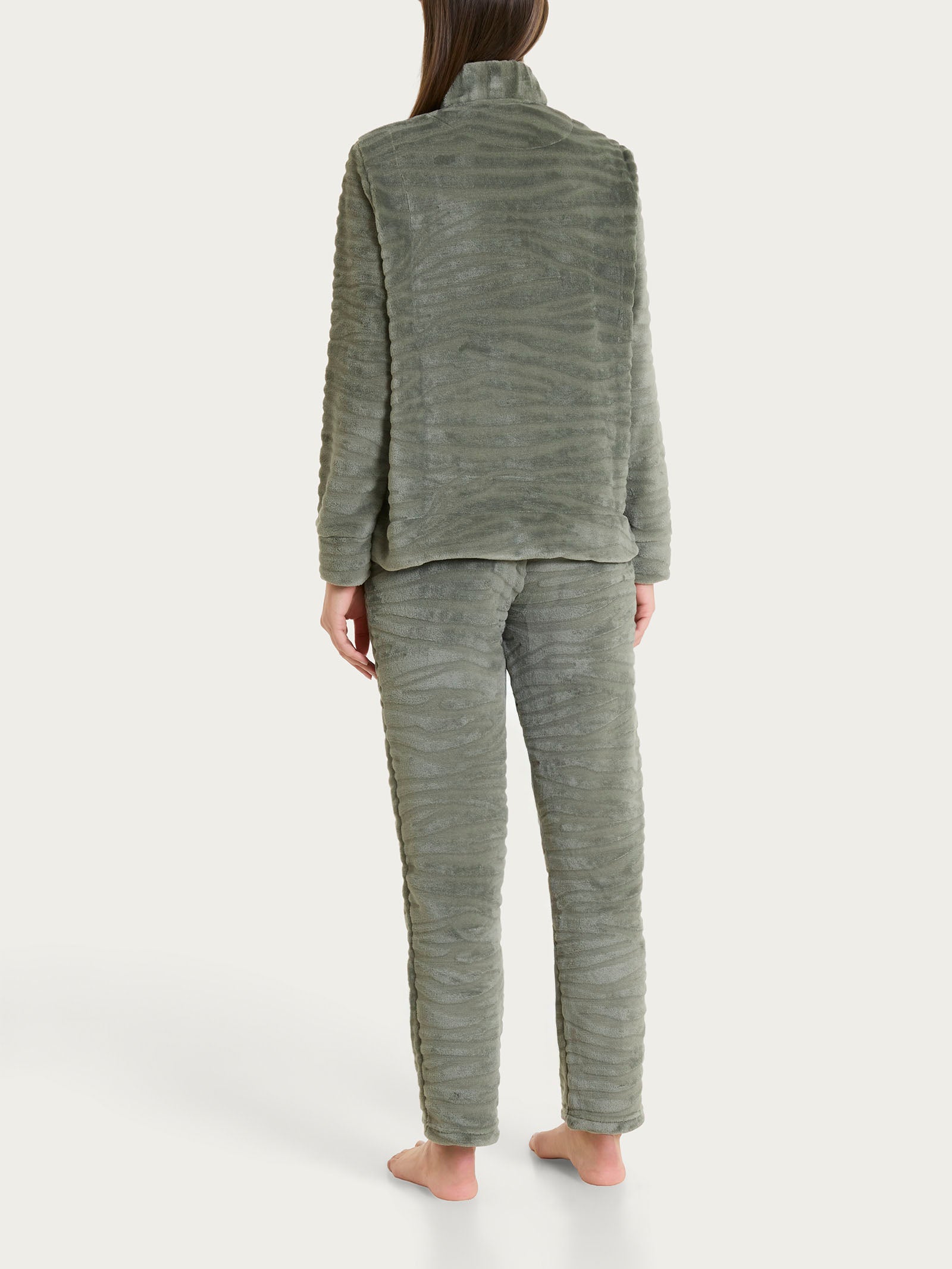 Tuta aperta con zip in Coral Fleece Grigi Donna - Ragno