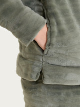 Tuta aperta con zip in Coral Fleece Grigi Donna - Ragno