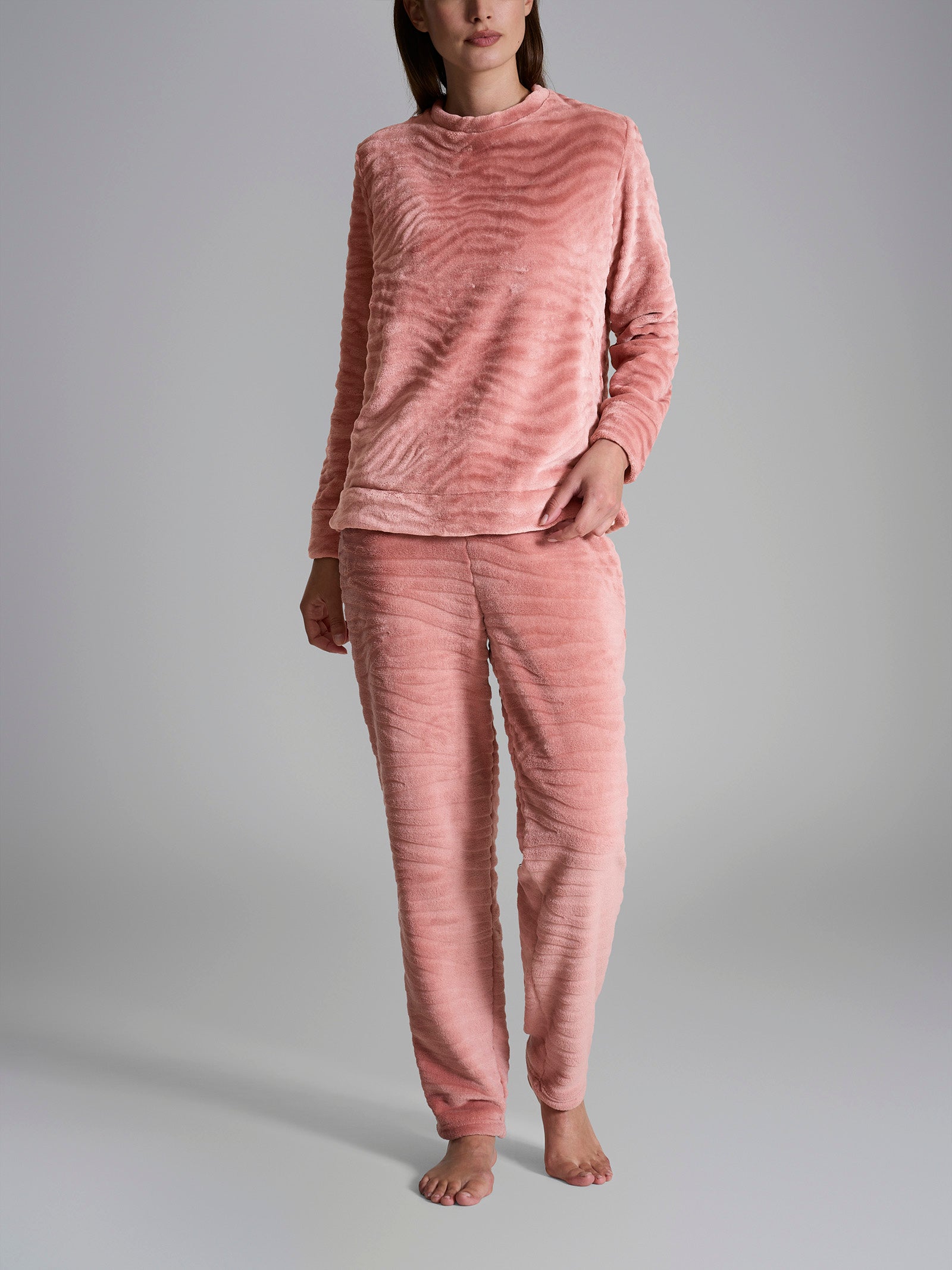 Tuta girocollo in Coral Fleece Arancioni Donna - Ragno