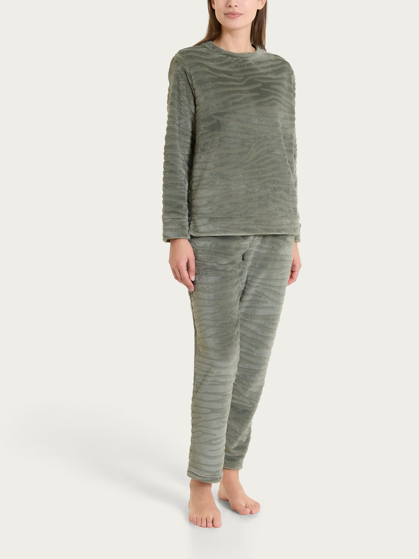 Tuta girocollo in Coral Fleece Grigi Donna - Ragno