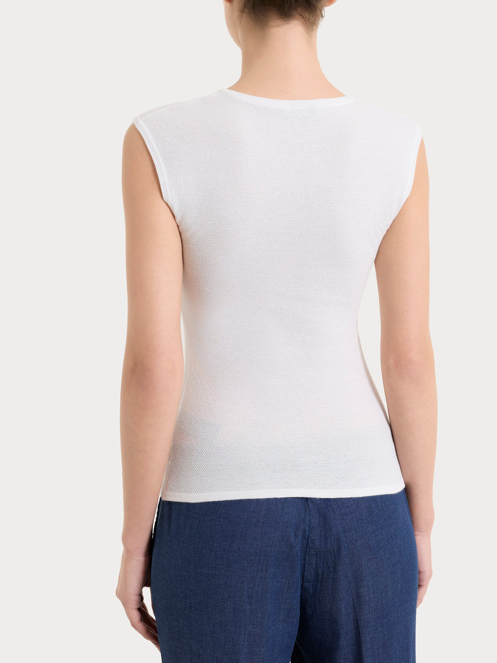 Smanicato in punto piquet di puro cotone Bianchi Donna - Ragno