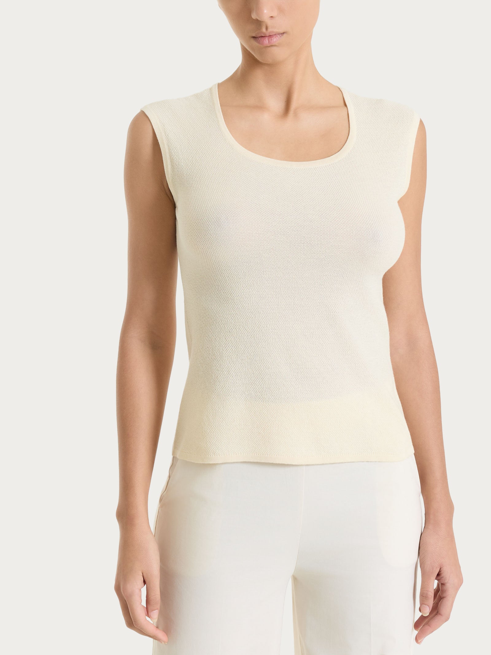 Smanicato in punto piquet di puro cotone Bianchi Donna - Ragno