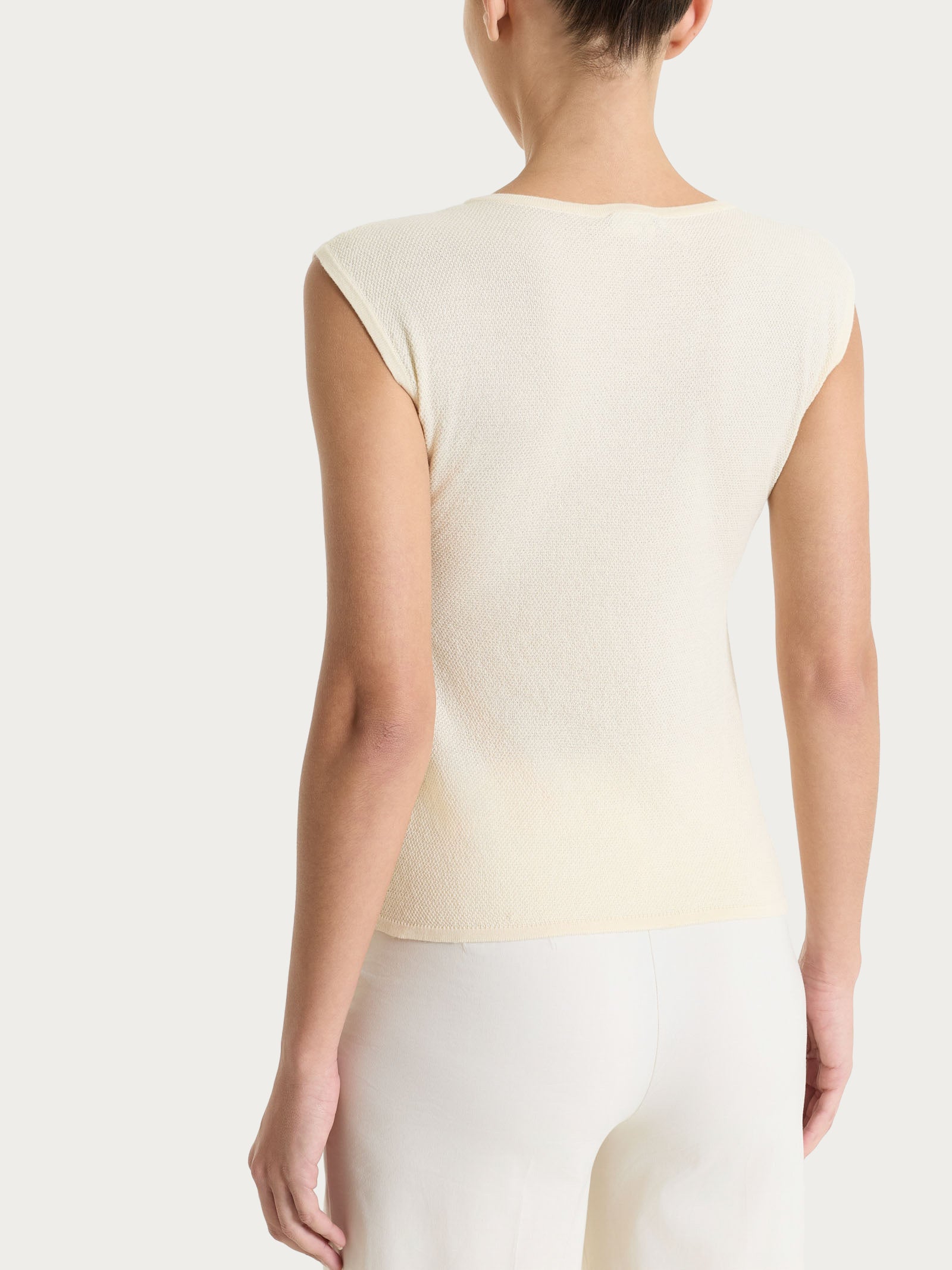 Smanicato in punto piquet di puro cotone Bianchi Donna - Ragno