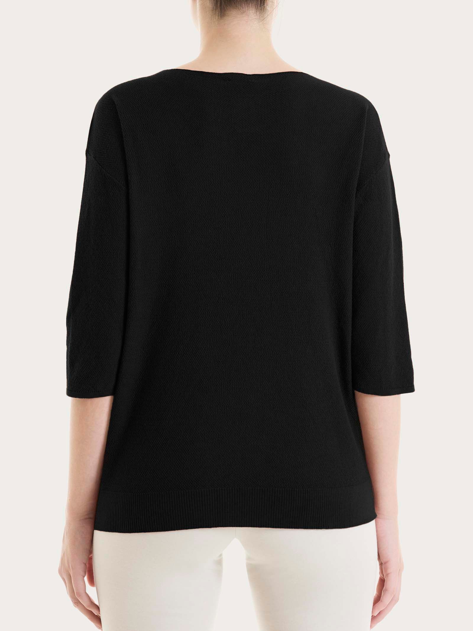 Maglia girocollo in punto piquet di puro cotone Neri Donna - Ragno