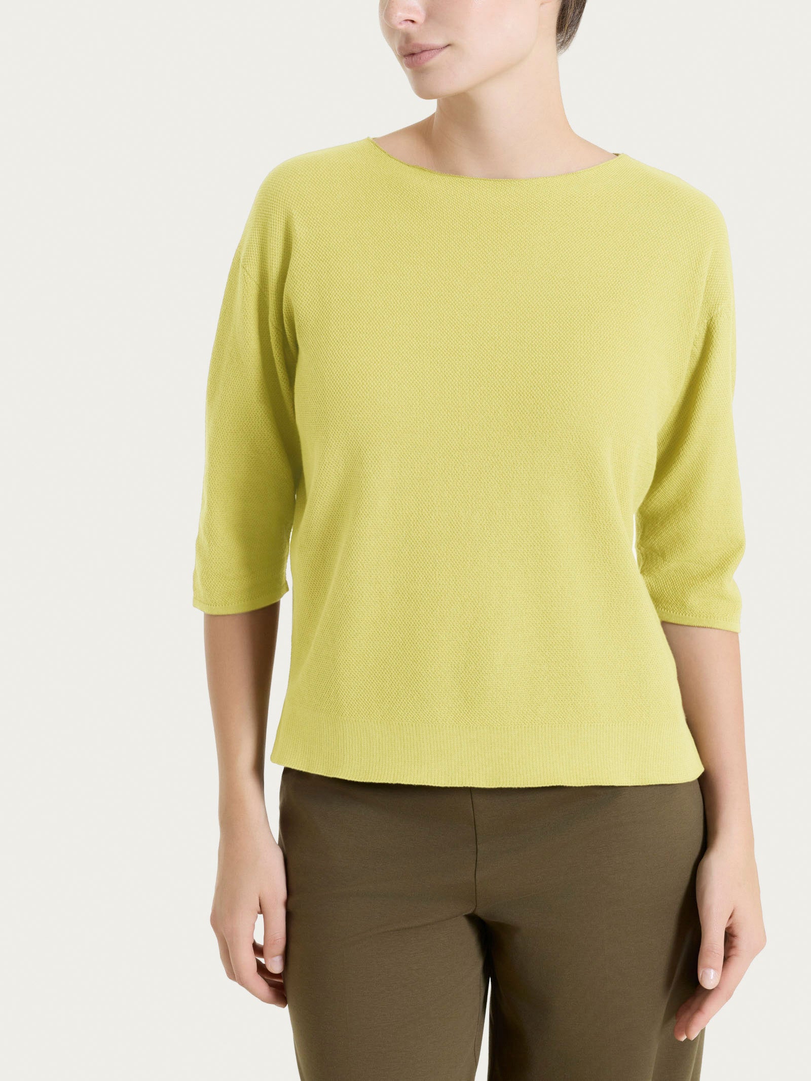 Maglia girocollo in punto piquet di puro cotone Gialli Donna - Ragno