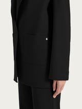 Blazer destrutturato con un bottone in Compact Light Neri Donna - Ragno