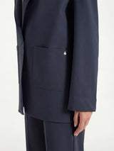 Blazer destrutturato con un bottone in Compact Light Blu Donna - Ragno