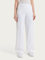 Pantalone a palazzo con tasche in Compact Light Bianchi Donna - Ragno