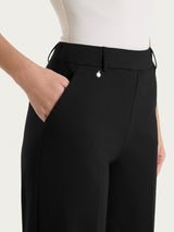 Pantalone a palazzo con tasche in Compact Light Neri Donna - Ragno
