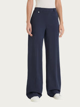 Pantalone a palazzo con tasche in Compact Light Blu Donna - Ragno