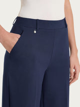 Pantalone a palazzo con tasche in Compact Light Blu Donna - Ragno