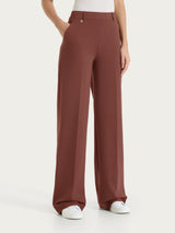 Pantalone a palazzo con tasche in Compact Light Marroni Donna - Ragno