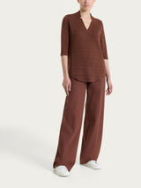 Pantalone a palazzo con tasche in Compact Light Marroni Donna - Ragno