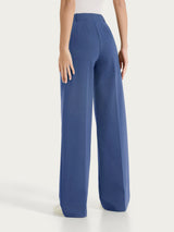 Pantalone a palazzo con tasche in Compact Light Blu Donna - Ragno