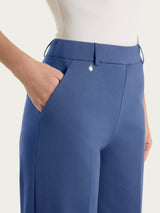 Pantalone a palazzo con tasche in Compact Light Blu Donna - Ragno