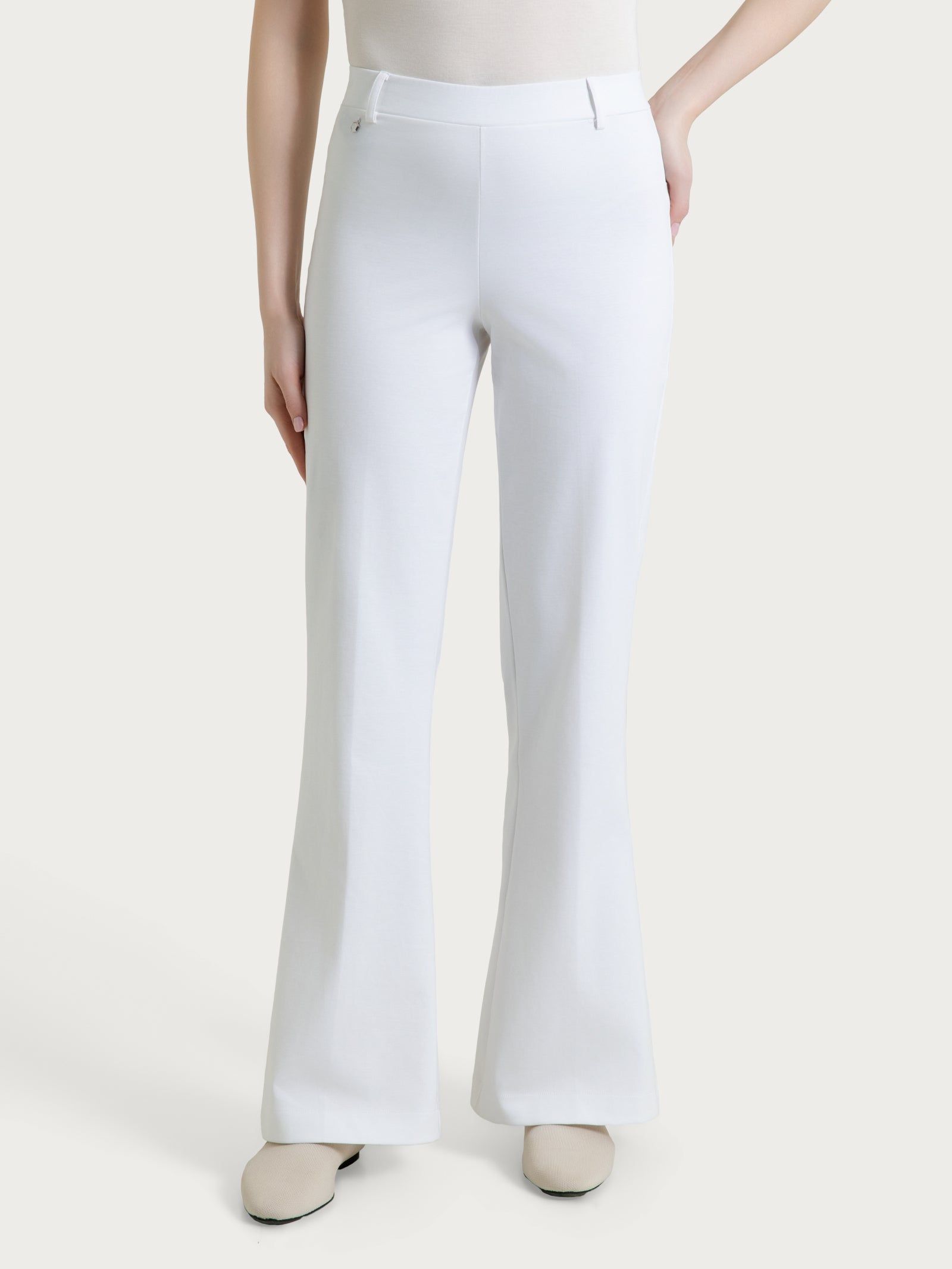 Pantalone flare in Compact Light Bianchi Donna - Ragno