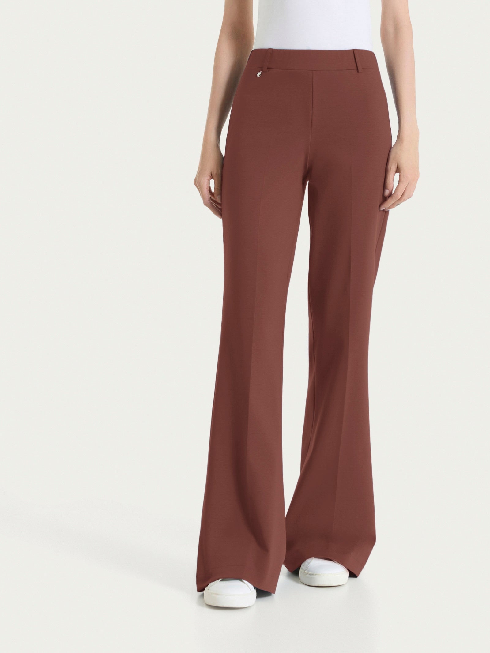 Pantalone flare in Compact Light Marroni Donna - Ragno