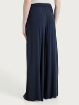 Pantalone a palazzo con tasche in Voile Stretch Blu Donna - Ragno