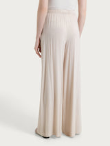 Pantalone a palazzo con tasche in Voile Stretch Bianchi Donna - Ragno