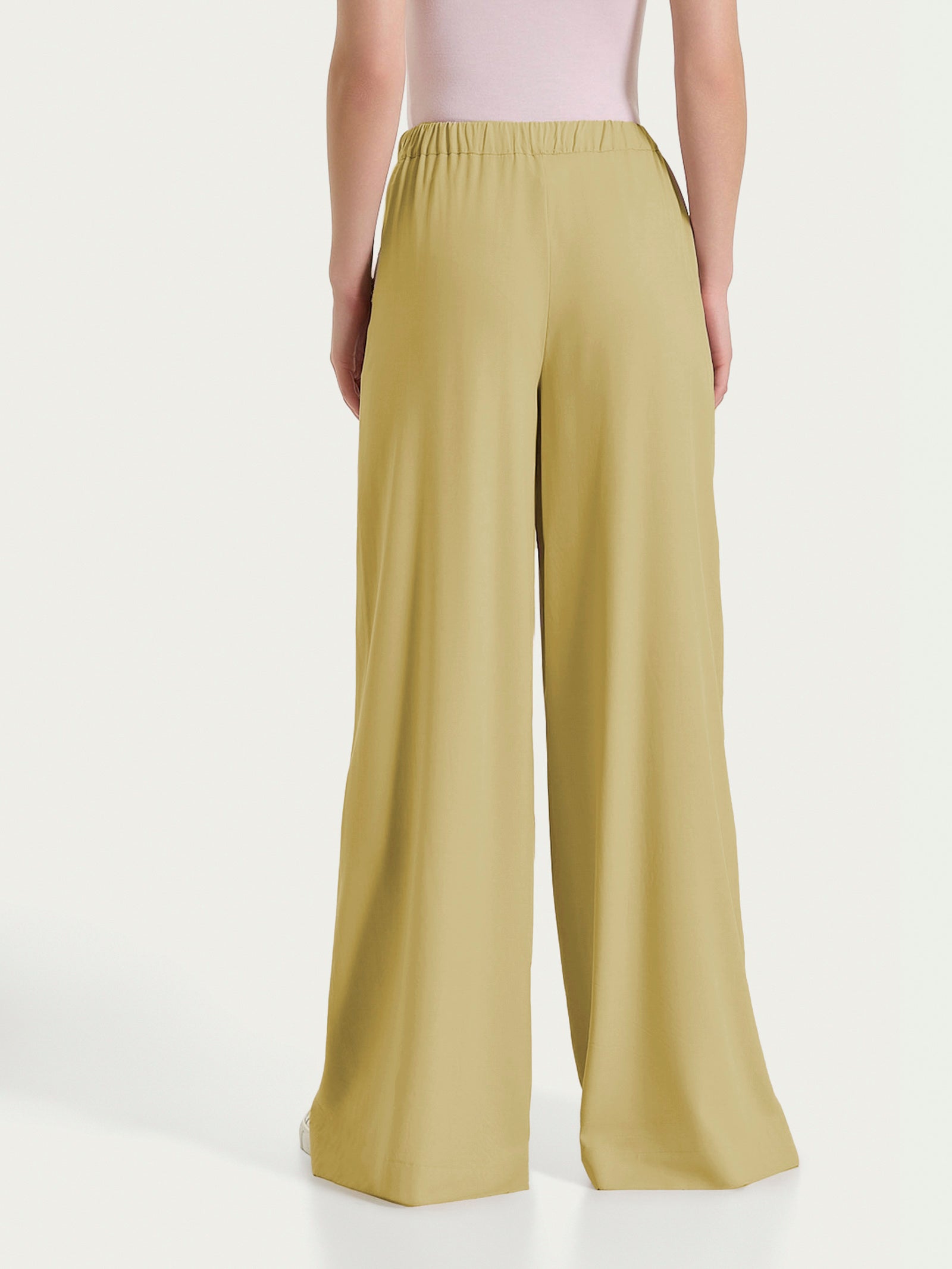 Pantalone a palazzo con tasche in Voile Stretch Verdi Donna - Ragno