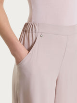 Pantalone a palazzo con tasche in Voile Stretch Rosa Donna - Ragno