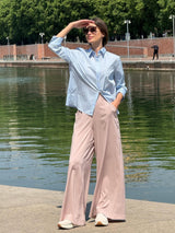Pantalone a palazzo con tasche in Voile Stretch Rosa Donna - Ragno