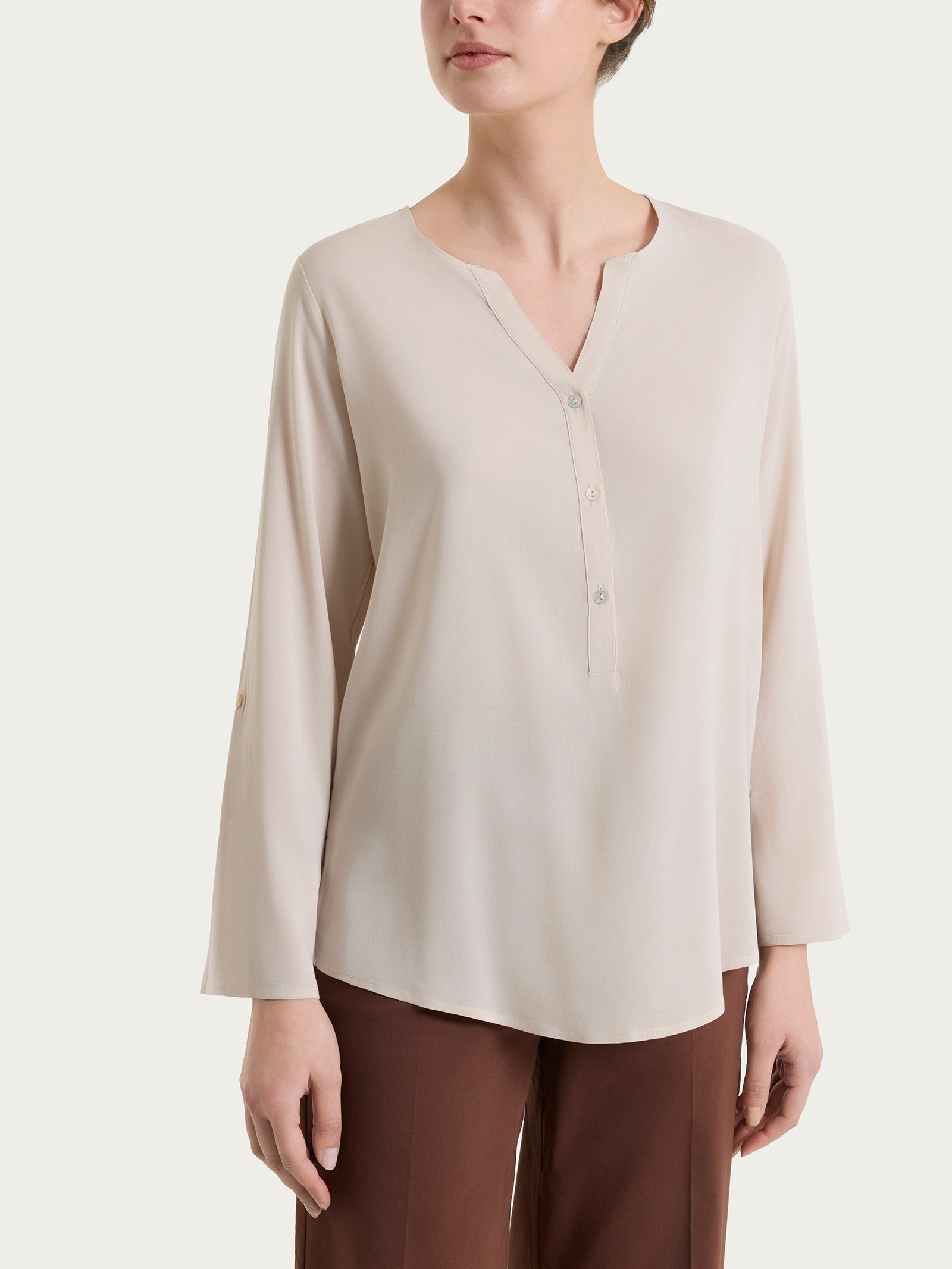 Blusa Serafín de Mujer Blanco con Manga Vuelta - Ragno