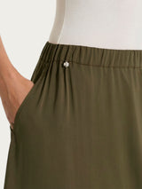 Gonna lunga a balze in Voile Stretch Verdi Donna - Ragno