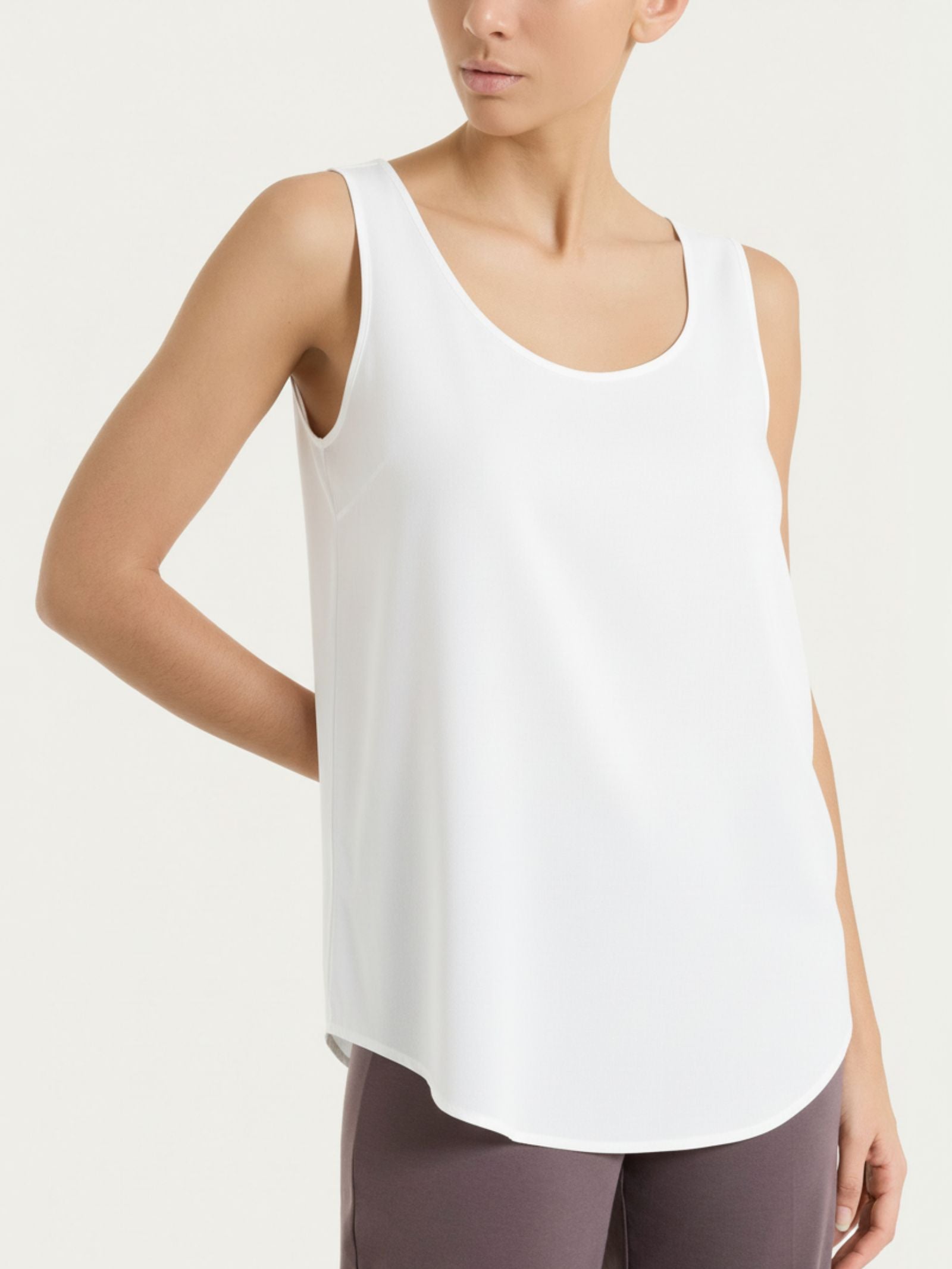 Top con spalla larga in Voile Stretch Bianchi Donna - Ragno