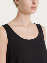 Top con spalla larga in Voile Stretch Neri Donna - Ragno