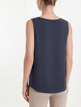 Top con spalla larga in Voile Stretch Blu Donna - Ragno